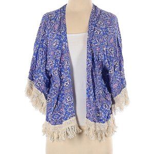 Forever 21 patterned fringe kimono